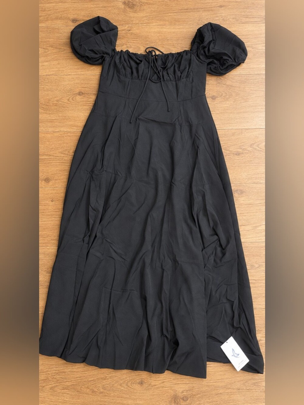 KUTUMAI Women’s Black Puff-Sleeve Maxi Dress Size XXL New With Tags